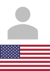US flag and person icon only