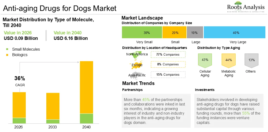 Anti-aging Drugs for Dogs Market Landscape, Till 2040 (USD Billion) Anti-aging Drugs for Dogs Market Landscape