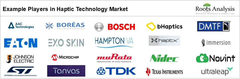 Haptic Technology Market by Example Players Haptic Technology Market by Example Players