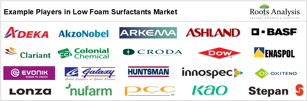 Low Foam Surfactants Market by Example Players