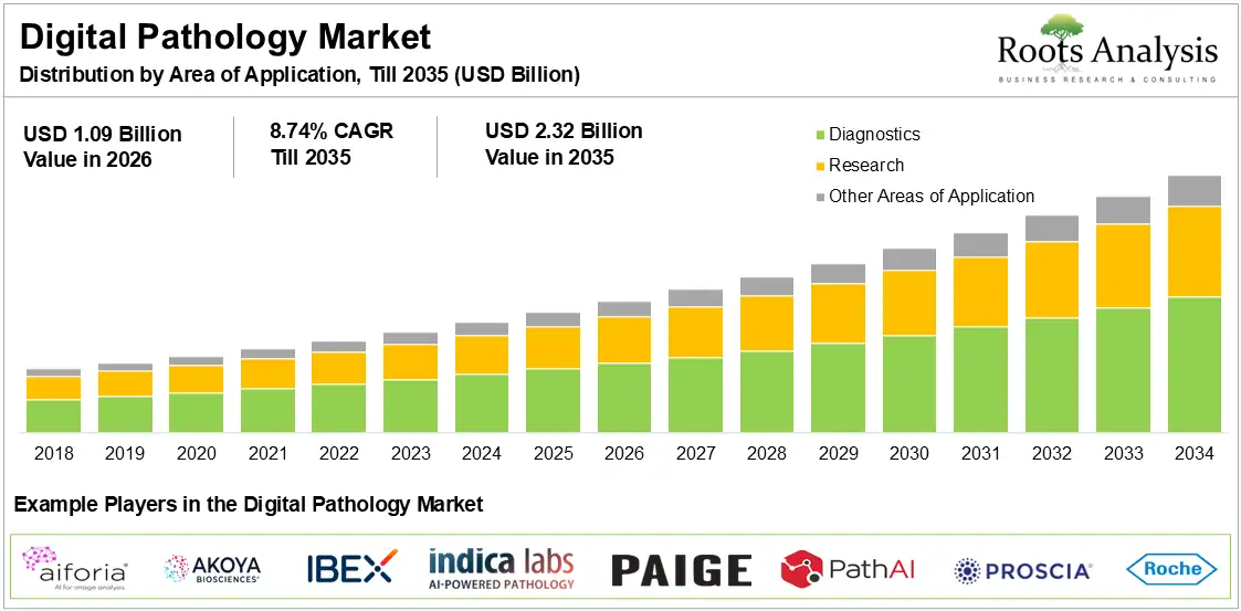 Digital Pathology Market Distribution by Area of Application