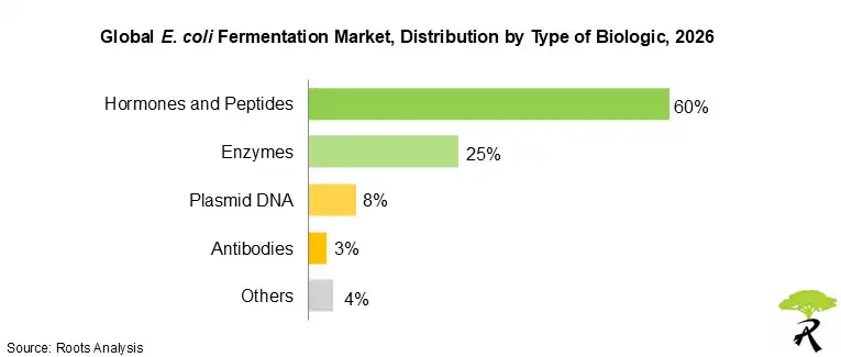 E. coli Fermentation Market Share by Type of Biologic, 2026