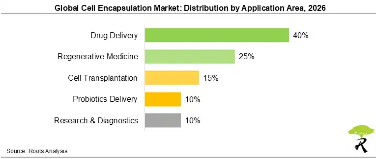 Global Cell Encapsulation Market Size by Application Area, 2026 Global Cell Encapsulation Market Size by Application Area, 2026