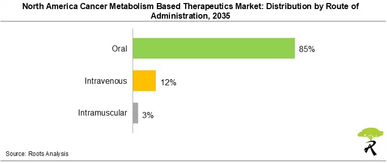 North America Cancer Metabolism Based Therapeutics Market Size by Route of Administration, 2035